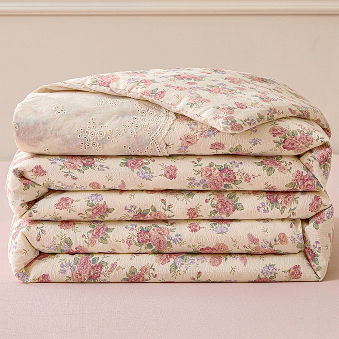 Mata蔓塔家 2025新款春夏季蕾丝包边夏被三件套四件套 挽江