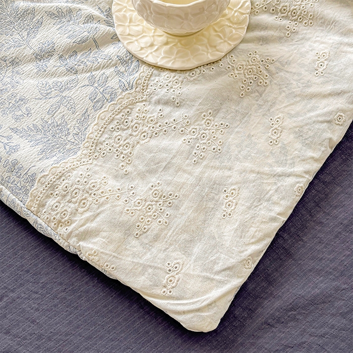 91家纺网 家纺一手货源 找家纺 Mata蔓塔家 2025新款春夏季蕾丝包边夏被三件套四件套 紫黛