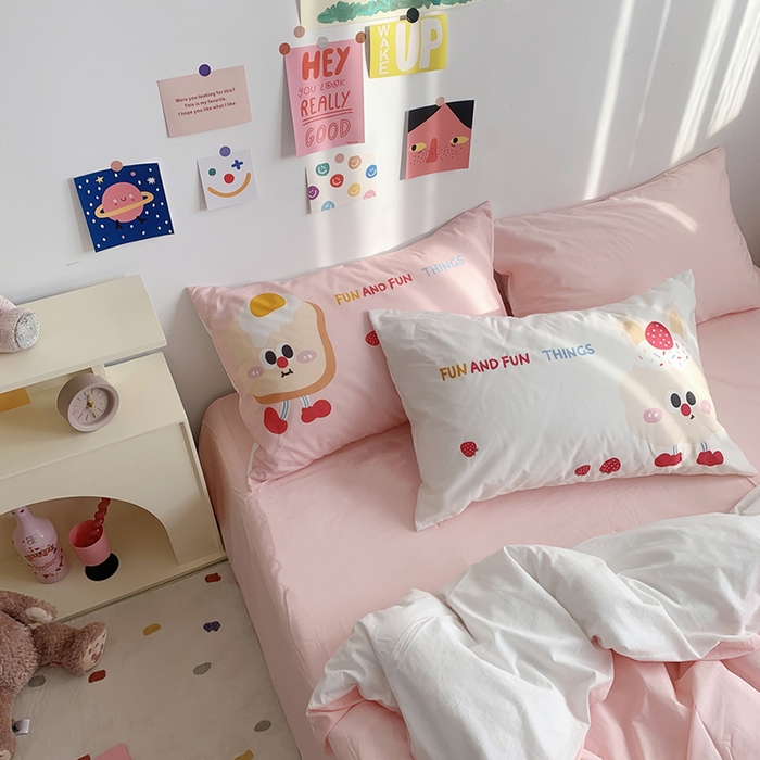 91家纺网 家纺一手货源 找家纺 （总）柚可家居 2024新款定版枕套水洗棉四件套