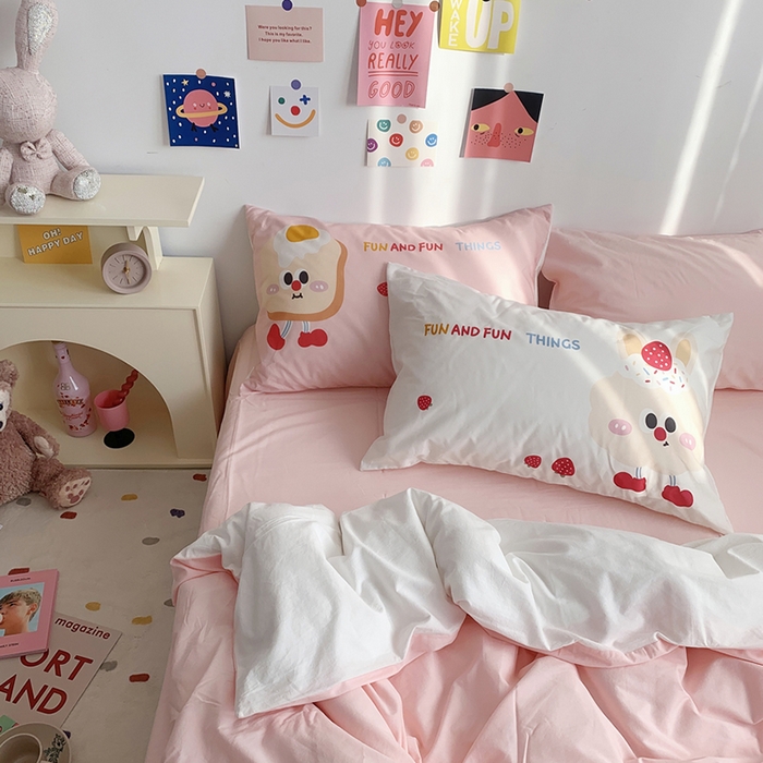 91家纺网 家纺一手货源 找家纺 （总）柚可家居 2024新款定版枕套水洗棉四件套