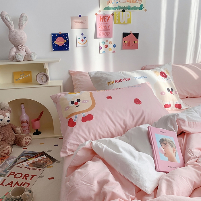 91家纺网 家纺一手货源 找家纺 （总）柚可家居 2024新款定版枕套水洗棉四件套