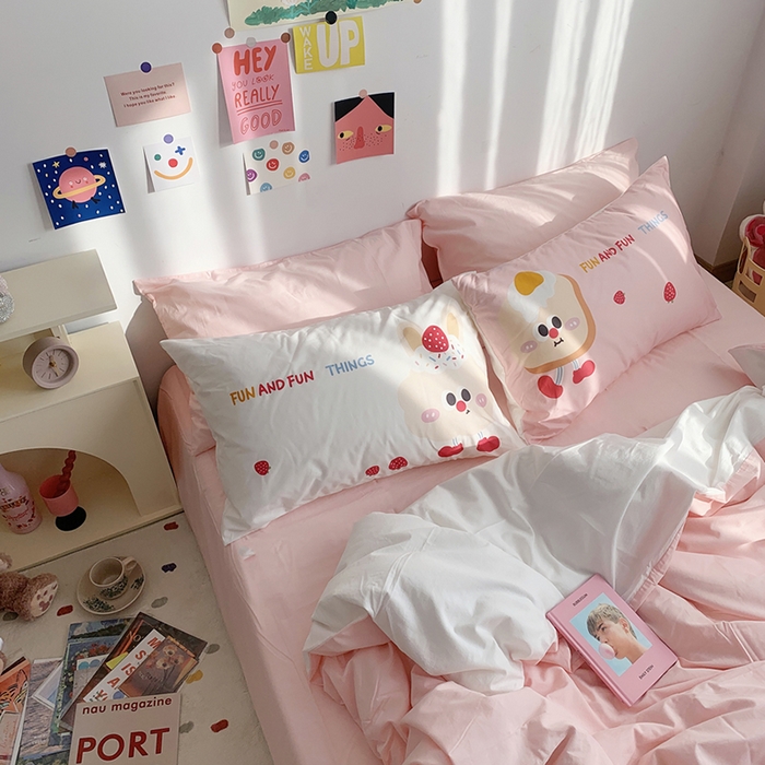 91家纺网 家纺一手货源 找家纺 （总）柚可家居 2024新款定版枕套水洗棉四件套