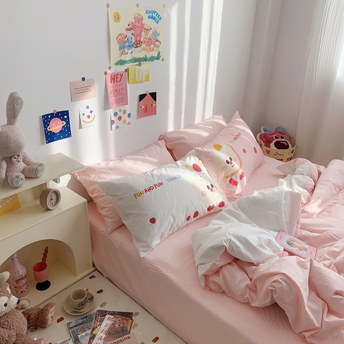 91家纺网 家纺一手货源 找家纺 （总）柚可家居 2024新款定版枕套水洗棉四件套