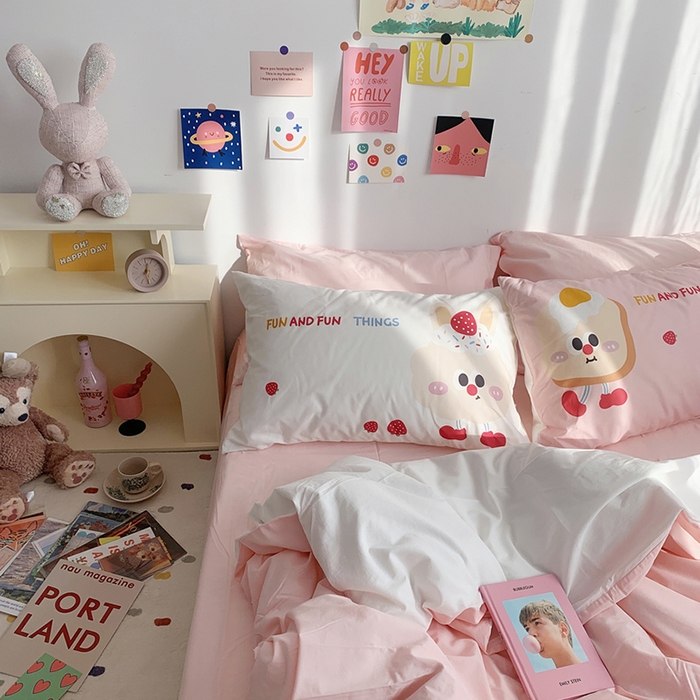 91家纺网 家纺一手货源 找家纺 （总）柚可家居 2024新款定版枕套水洗棉四件套