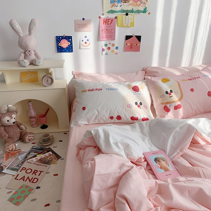 91家纺网 家纺一手货源 找家纺 （总）柚可家居 2024新款定版枕套水洗棉四件套