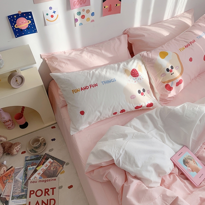 91家纺网 家纺一手货源 找家纺 （总）柚可家居 2024新款定版枕套水洗棉四件套