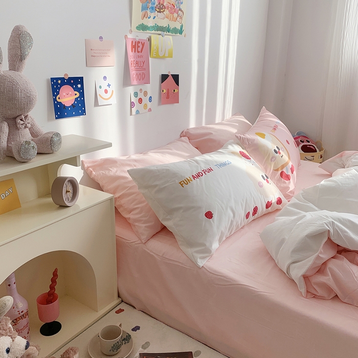 91家纺网 家纺一手货源 找家纺 （总）柚可家居 2024新款定版枕套水洗棉四件套