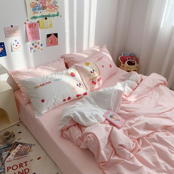 91家纺网 家纺一手货源 找家纺 （总）柚可家居 2024新款定版枕套水洗棉四件套