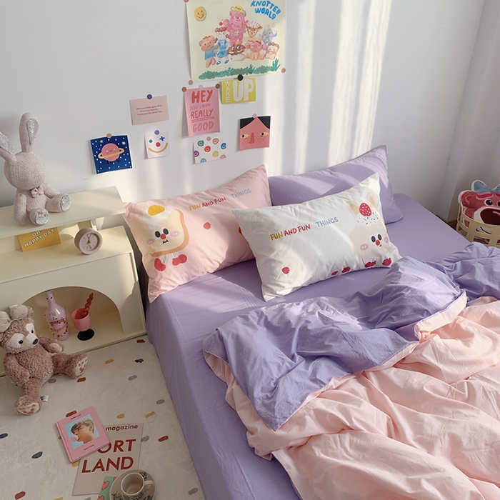 91家纺网 家纺一手货源 找家纺 （总）柚可家居 2024新款定版枕套水洗棉四件套