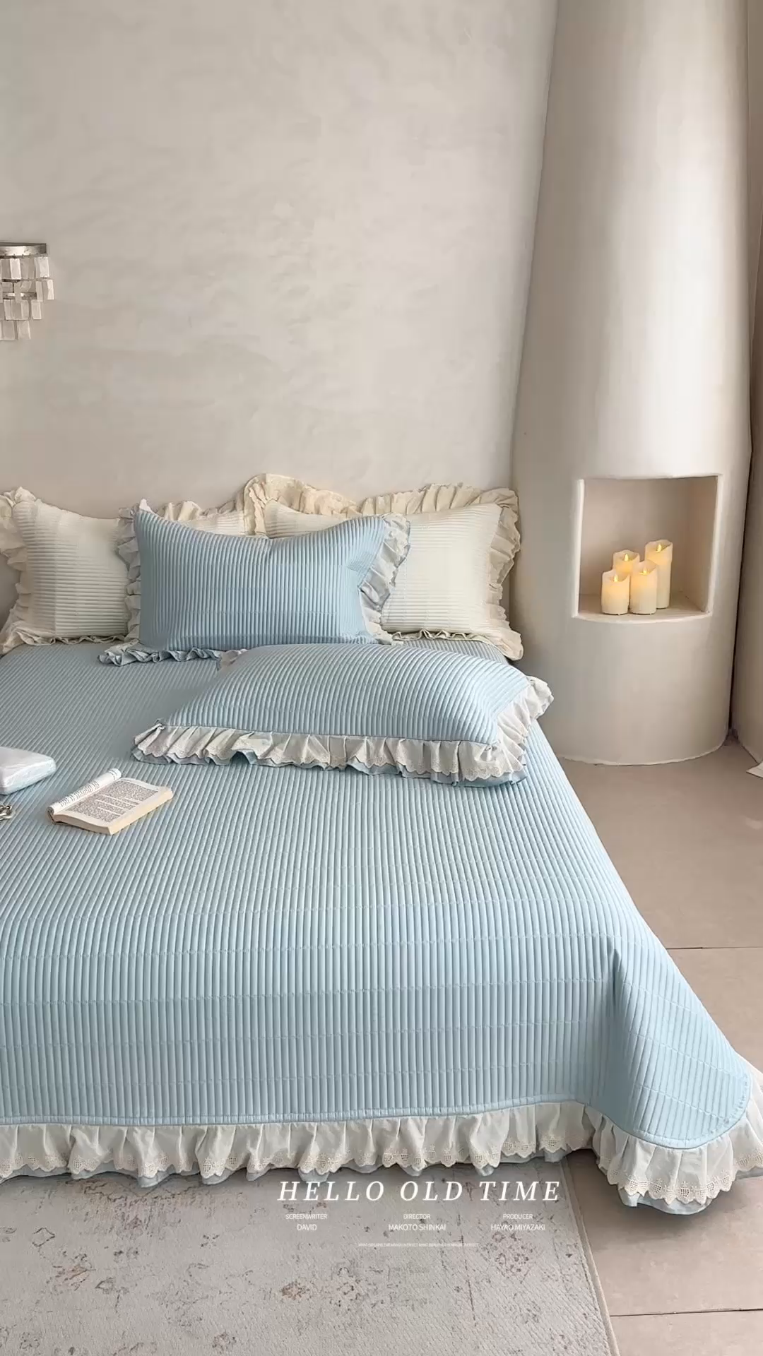 91家纺网 家纺一手货源 找家纺 （总）琳可家居 2025新款轻法系列双层花边100%莱赛尔纤维床盖三件套可搭配同款被套（提供买家秀）