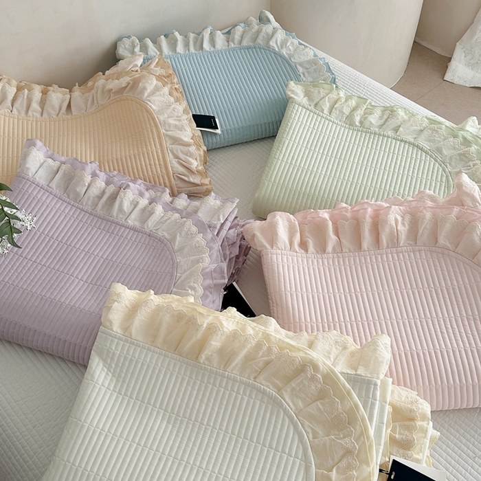 91家纺网 家纺一手货源 找家纺 琳可家居 2025新款轻法系列双层花边100%莱赛尔纤维床盖三件套可搭配同款被套（提供买家秀） 组合图仅供参考