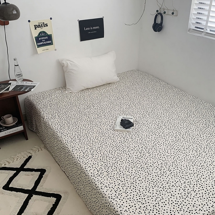 柚可家居 2024新款40支斜纹133*72纯棉斜纹印花单床单床笠2 点点