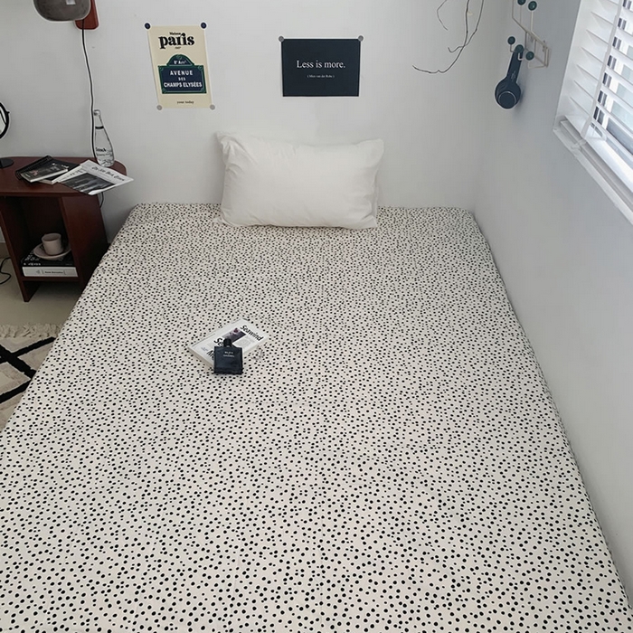 91家纺网 家纺一手货源 找家纺 柚可家居 2024新款40支斜纹133*72纯棉斜纹印花单床单床笠2 点点