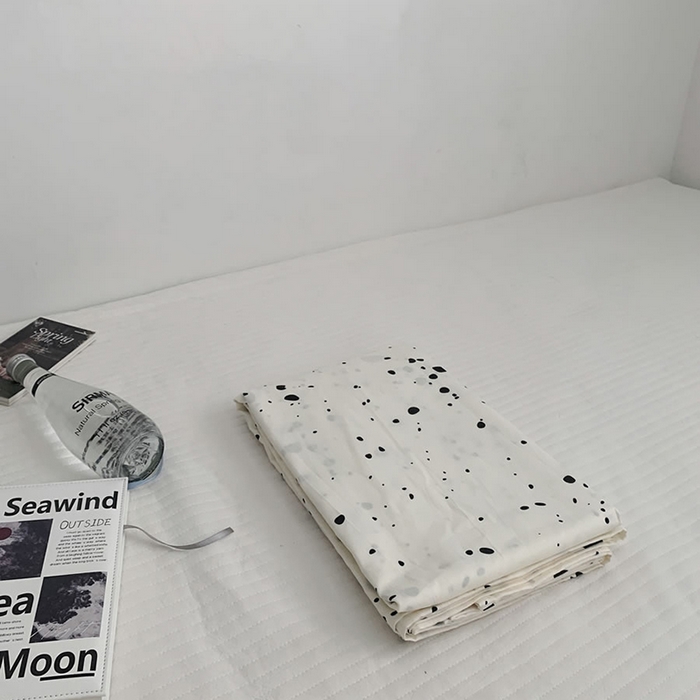 91家纺网 家纺一手货源 找家纺 柚可家居 2024新款40支斜纹133*72纯棉斜纹印花单床单床笠2 墨点