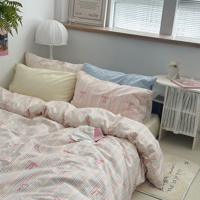 91家纺网 家纺一手货源 找家纺 （总）柚可家居 2024秋季新款40支全棉斜纹四件套-小漫春