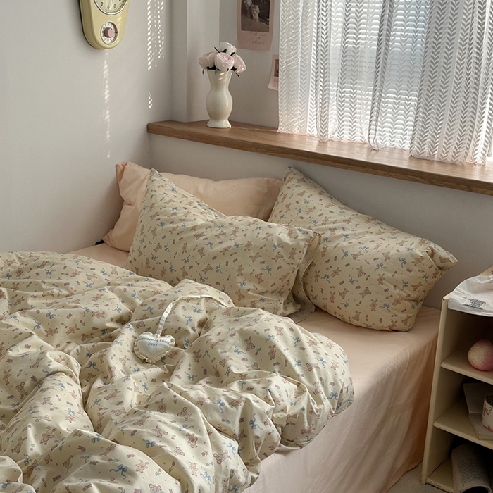 91家纺网 家纺一手货源 找家纺 （总）柚可家居 2024秋季新款40支全棉斜纹四件套-小漫春