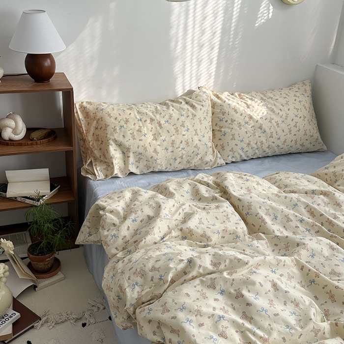 91家纺网 家纺一手货源 找家纺 （总）柚可家居 2024秋季新款40支全棉斜纹四件套-小漫春