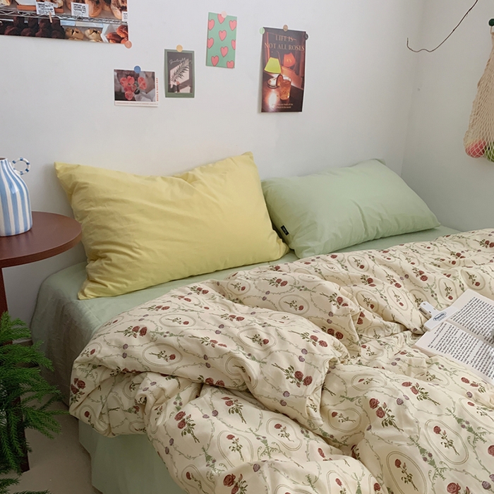 91家纺网 家纺一手货源 找家纺 柚可家居 2024秋季新款40支全棉斜纹四件套-小漫春 小漫春