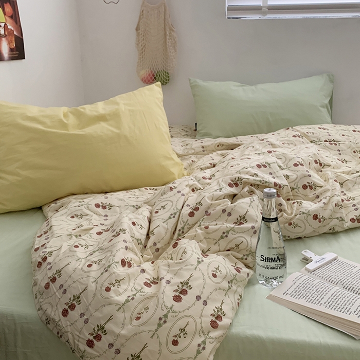 91家纺网 家纺一手货源 找家纺 柚可家居 2024秋季新款40支全棉斜纹四件套-小漫春 小漫春