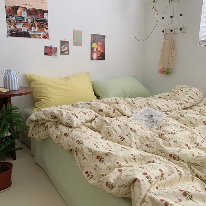 91家纺网 家纺一手货源 找家纺 柚可家居 2024秋季新款40支全棉斜纹四件套-小漫春 小漫春