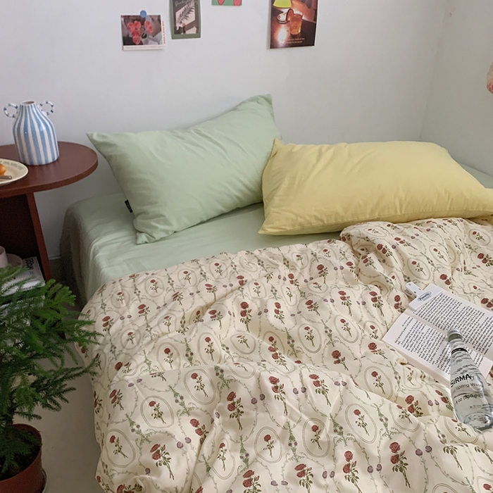 91家纺网 家纺一手货源 找家纺 柚可家居 2024秋季新款40支全棉斜纹四件套-小漫春 小漫春