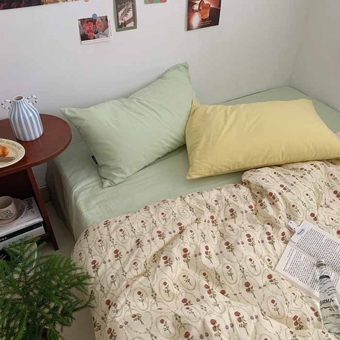 91家纺网 家纺一手货源 找家纺 柚可家居 2024秋季新款40支全棉斜纹四件套-小漫春 小漫春