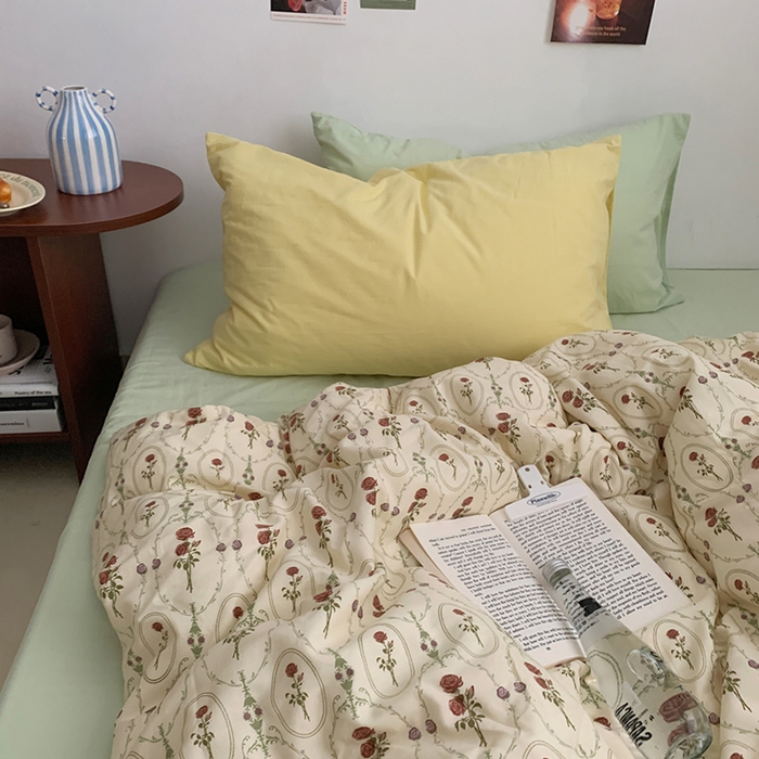 91家纺网 家纺一手货源 找家纺 柚可家居 2024秋季新款40支全棉斜纹四件套-小漫春 小漫春