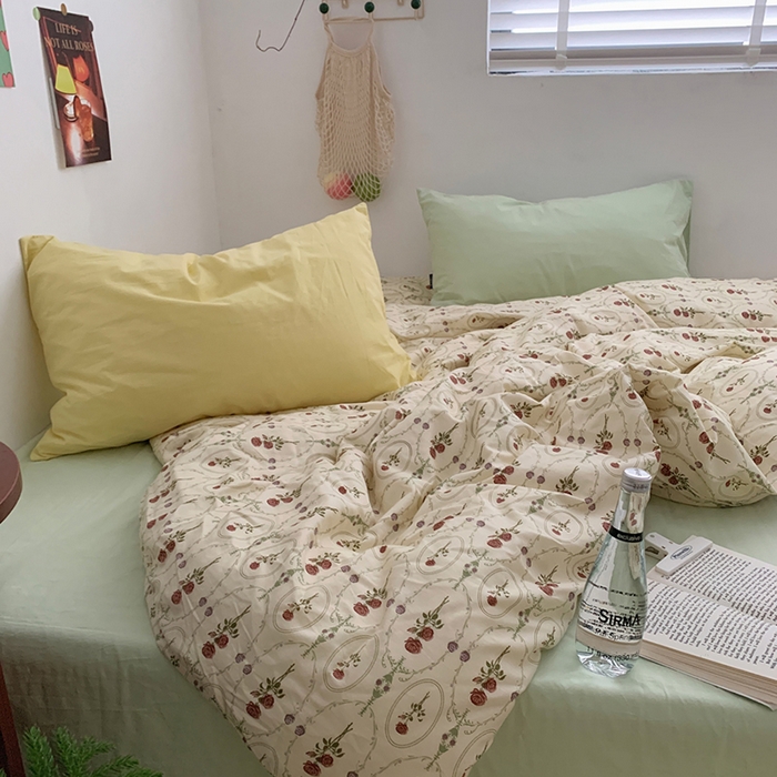 91家纺网 家纺一手货源 找家纺 柚可家居 2024秋季新款40支全棉斜纹四件套-小漫春 小漫春