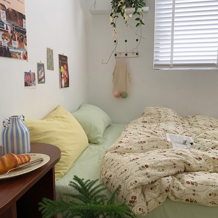 91家纺网 家纺一手货源 找家纺 柚可家居 2024秋季新款40支全棉斜纹四件套-小漫春 小漫春