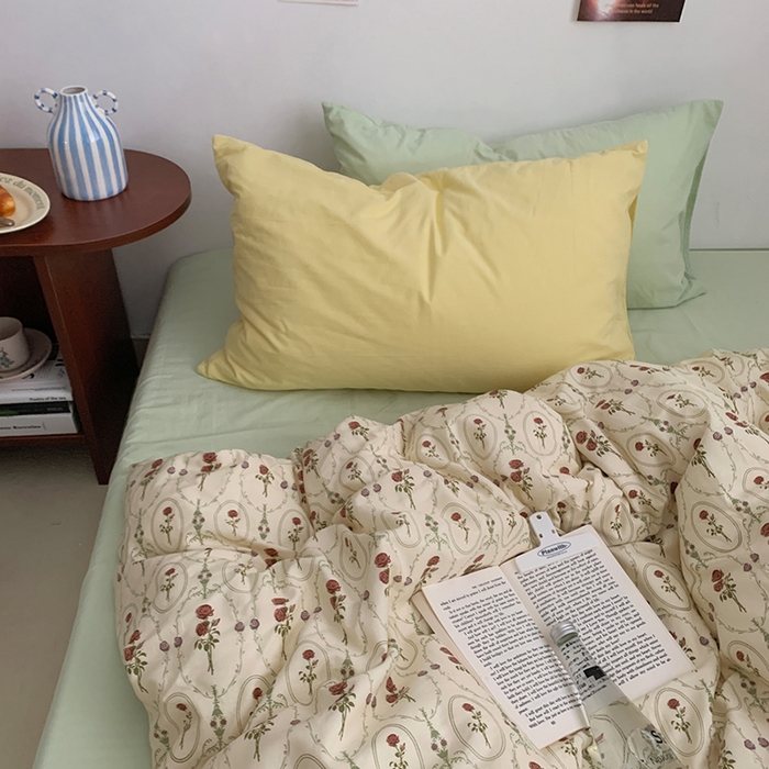 91家纺网 家纺一手货源 找家纺 柚可家居 2024秋季新款40支全棉斜纹四件套-小漫春 小漫春