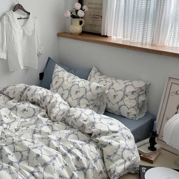 91家纺网 家纺一手货源 找家纺 柚可家居 2024秋季新款40支全棉斜纹四件套-小漫春 海洋之心