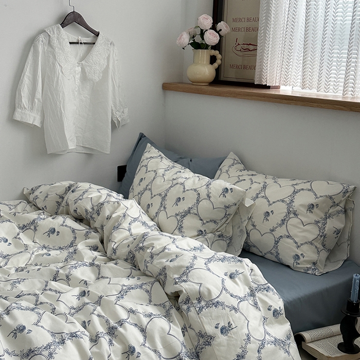 91家纺网 家纺一手货源 找家纺 柚可家居 2024秋季新款40支全棉斜纹四件套-小漫春 海洋之心