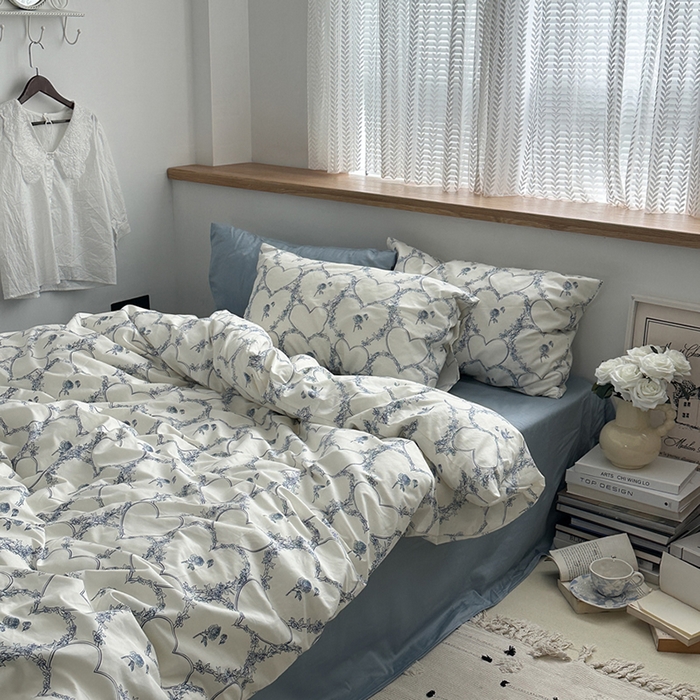 91家纺网 家纺一手货源 找家纺 柚可家居 2024秋季新款40支全棉斜纹四件套-小漫春 海洋之心