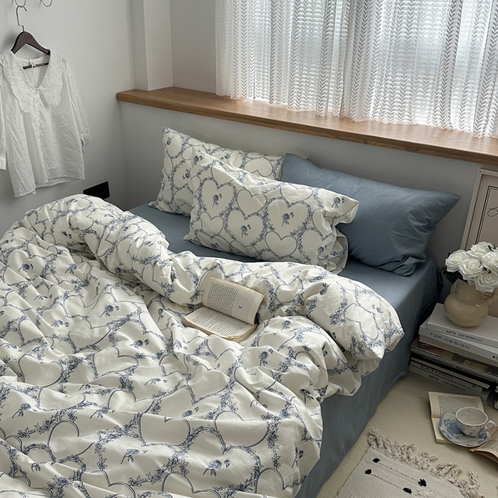 91家纺网 家纺一手货源 找家纺 柚可家居 2024秋季新款40支全棉斜纹四件套-小漫春 海洋之心