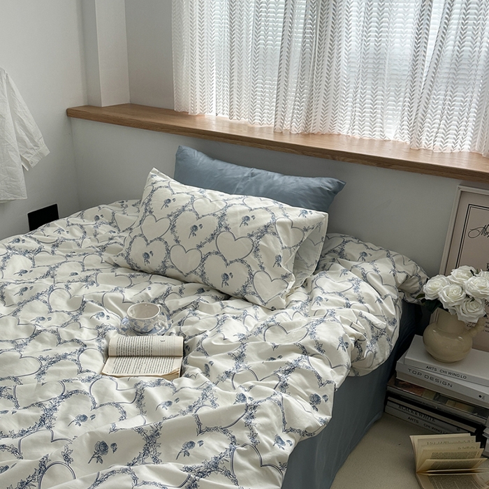 91家纺网 家纺一手货源 找家纺 柚可家居 2024秋季新款40支全棉斜纹四件套-小漫春 海洋之心