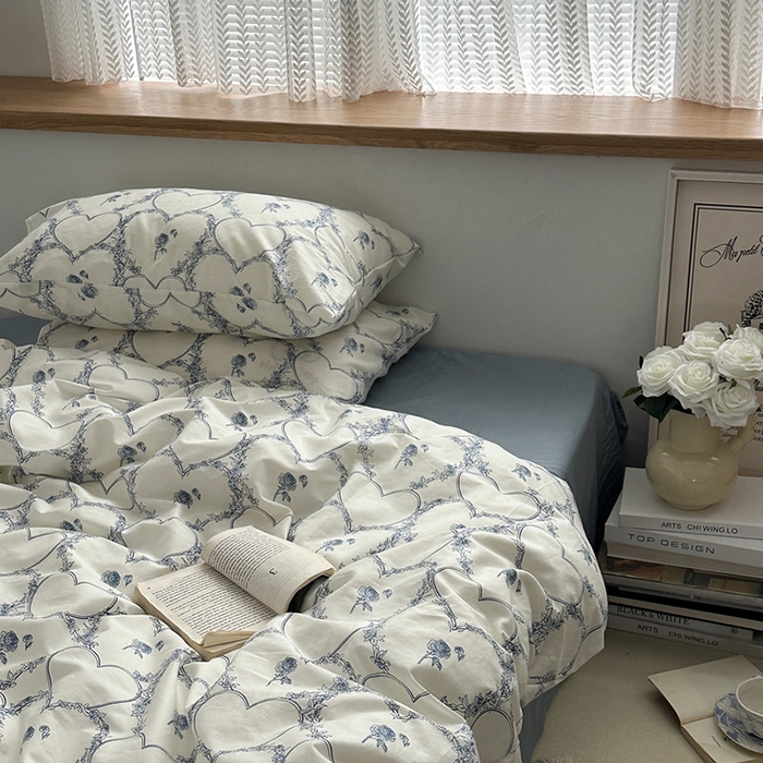 91家纺网 家纺一手货源 找家纺 柚可家居 2024秋季新款40支全棉斜纹四件套-小漫春 海洋之心