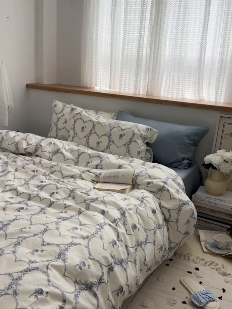 91家纺网 家纺一手货源 找家纺 柚可家居 2024秋季新款40支全棉斜纹四件套-小漫春 海洋之心