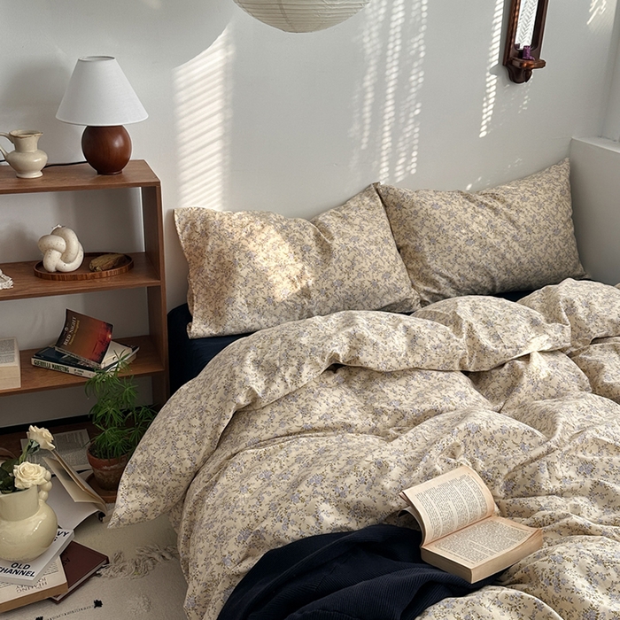 91家纺网 家纺一手货源 找家纺 柚可家居 2024秋季新款40支全棉斜纹四件套-小漫春 秋意浓