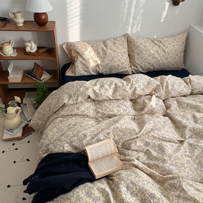 91家纺网 家纺一手货源 找家纺 柚可家居 2024秋季新款40支全棉斜纹四件套-小漫春 秋意浓