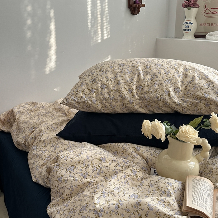 91家纺网 家纺一手货源 找家纺 柚可家居 2024秋季新款40支全棉斜纹四件套-小漫春 秋意浓