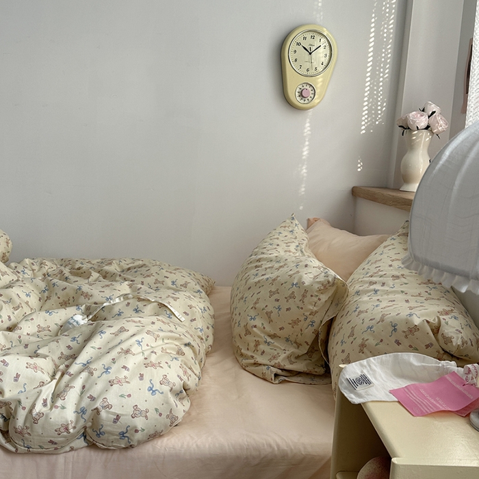 91家纺网 家纺一手货源 找家纺 柚可家居 2024秋季新款40支全棉斜纹四件套-小漫春 贝拉兔兔