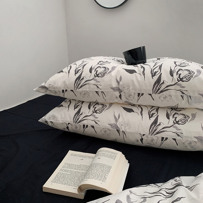 91家纺网 家纺一手货源 找家纺 柚可家居 2024秋季新款40支全棉斜纹四件套-小漫春 赫本玫瑰