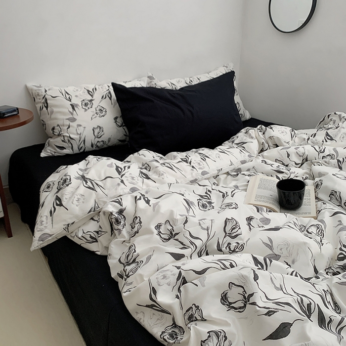 91家纺网 家纺一手货源 找家纺 柚可家居 2024秋季新款40支全棉斜纹四件套-小漫春 赫本玫瑰