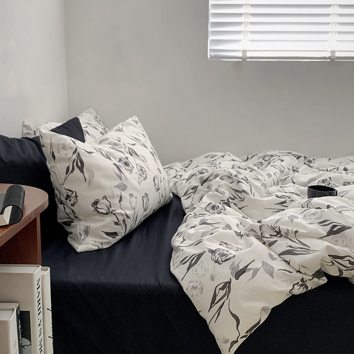 91家纺网 家纺一手货源 找家纺 柚可家居 2024秋季新款40支全棉斜纹四件套-小漫春 赫本玫瑰