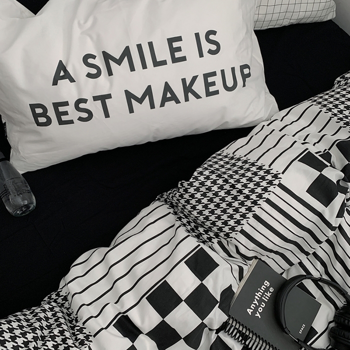 91家纺网 家纺一手货源 找家纺 柚可家居 2024秋季新款40支全棉斜纹四件套-小漫春 棋盘格千鸟格