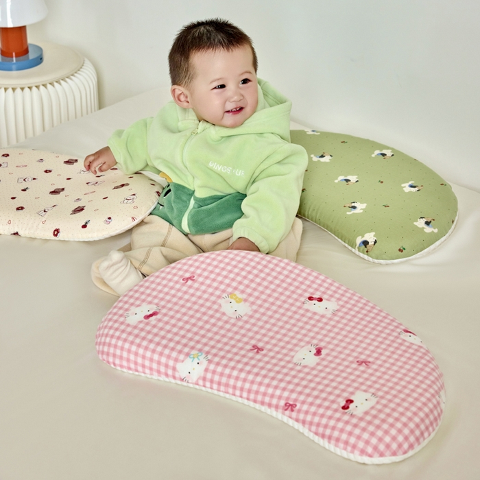 91家纺网 家纺一手货源 找家纺 （总）昕科 2025新款A类母婴级双感月牙硅胶儿童枕-婴儿凉感冰豆豆硅胶枕头儿童全棉双层纱枕芯