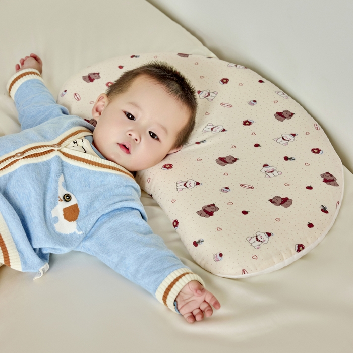 91家纺网 家纺一手货源 找家纺 （总）昕科 2025新款A类母婴级双感月牙硅胶儿童枕-婴儿凉感冰豆豆硅胶枕头儿童全棉双层纱枕芯