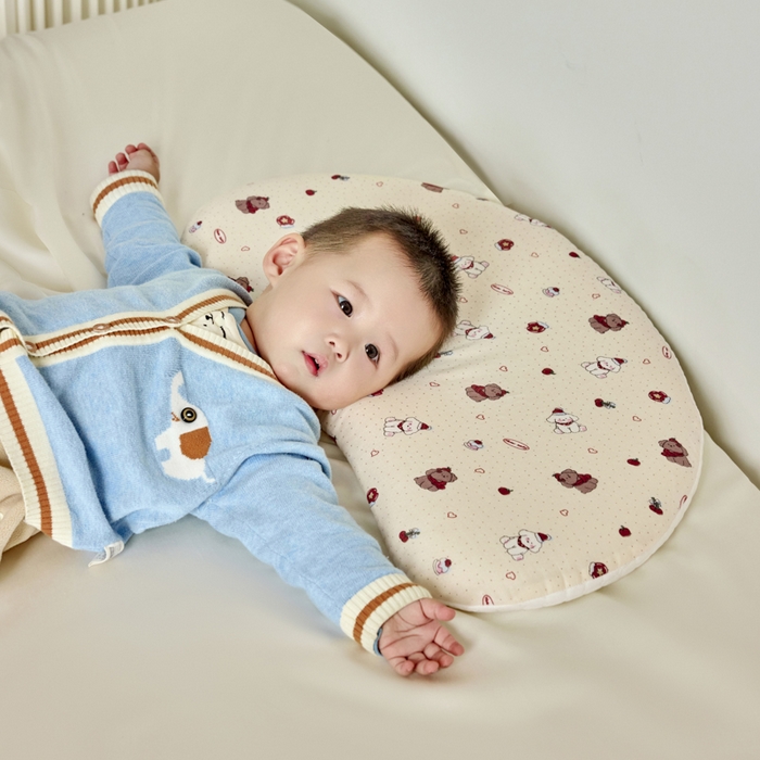 91家纺网 家纺一手货源 找家纺 （总）昕科 2025新款A类母婴级双感月牙硅胶儿童枕-婴儿凉感冰豆豆硅胶枕头儿童全棉双层纱枕芯