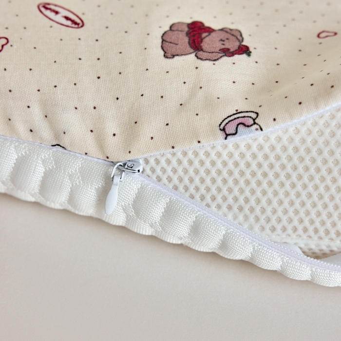 昕科  2025新款A类母婴级双感月牙硅胶儿童枕-婴儿凉感冰豆豆硅胶枕头儿童全棉双层纱枕芯 替换枕套/只(备注颜色