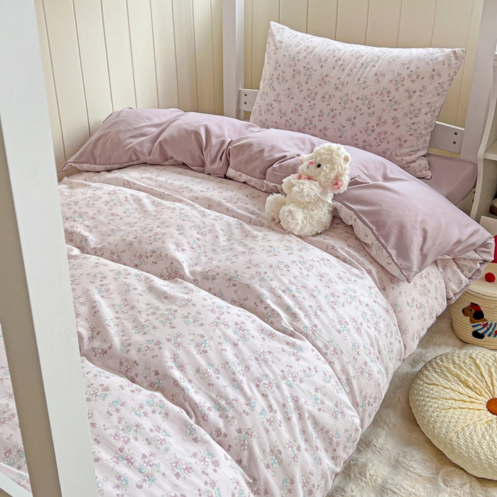 91家纺网 家纺一手货源 找家纺 （总）朵朵家纺2025新款水洗云朵糯糯棉三四件套水洗棉简约风ins风小碎花学生宿舍床被套床单款床笠款三四件套——单被套 